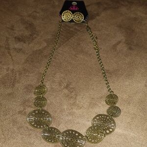 Paparazzi Gold Circular Necklace & Matching Earrings